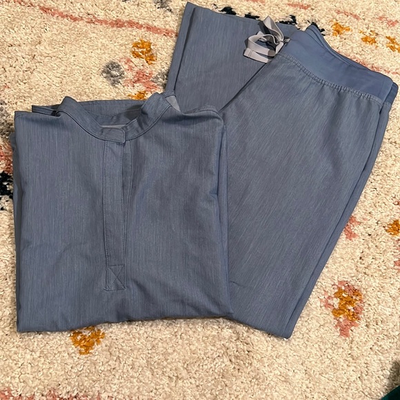 Figs Pants - Figs Small Heathered Indigo Small Livingston and Rafaela set